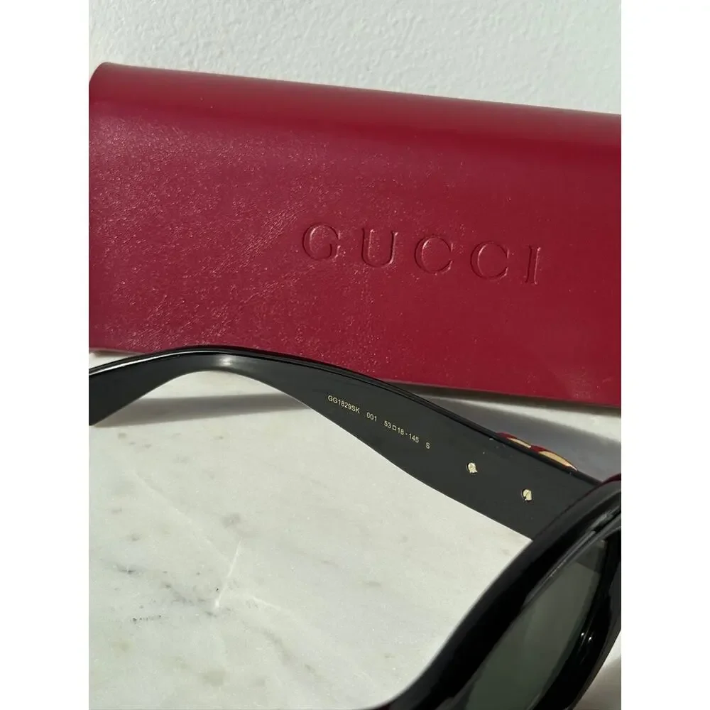 NEW Gucci GG1829SK Black Oval Marmont Sunglasses